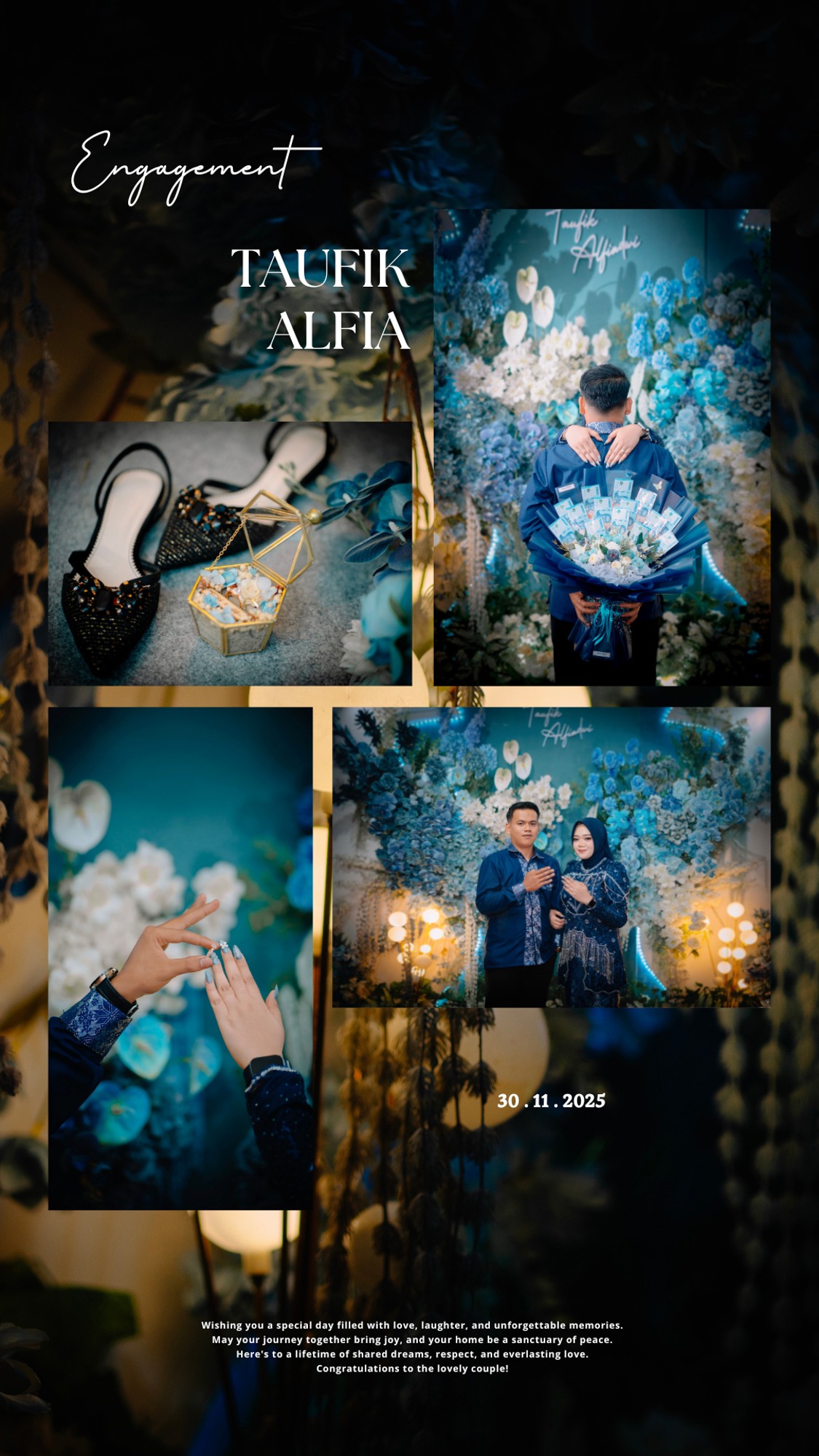 White Elegant Wedding Photo Collage Instagram Story - 1